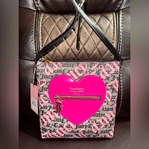 Juicy Couture Gothic Black Beige Whole Lotta Love Crossbody